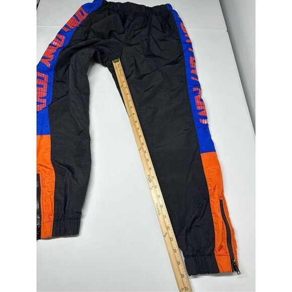 Forever 21 Pony Women's Windbreaker Pants Size L Black Orange Blue Y2K Notes - Picture 5 of 14